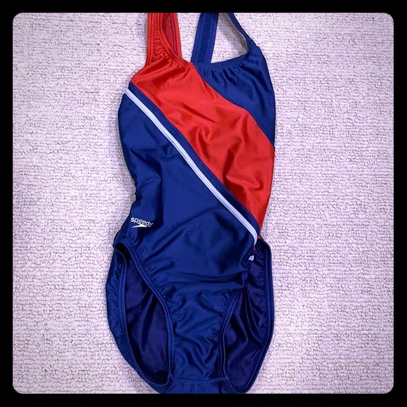 Speedo Swim Girls Womens Red White And Blue Speedo Swimsuit Poshmark